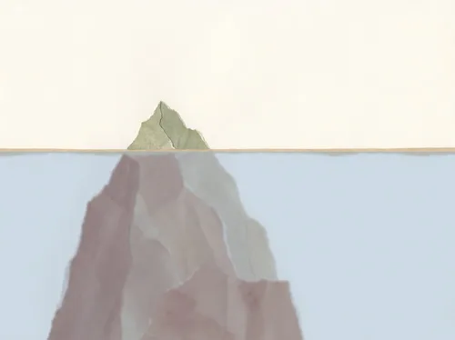 Illustration eines Eisbergs: die kleine Spitze über der Wasserlinie, der größte Teil darunter